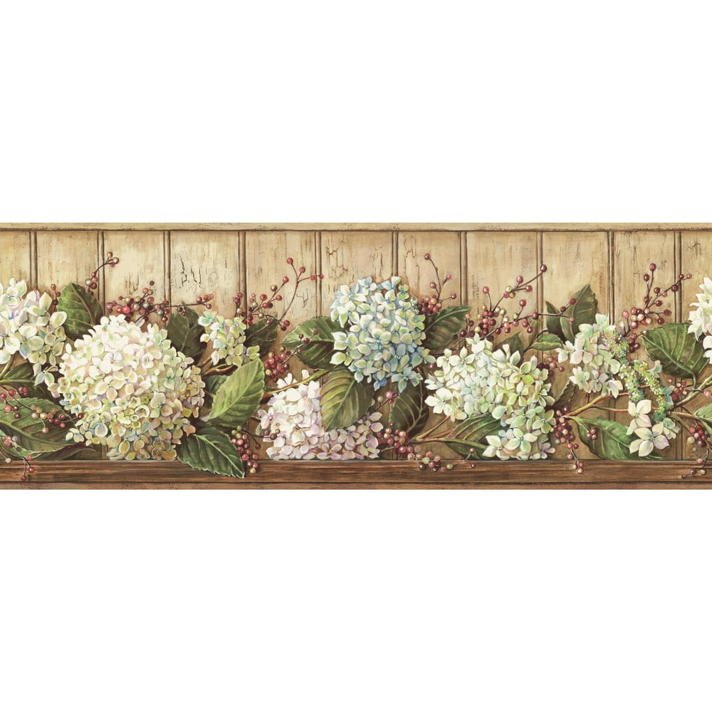 York Wallcoverings Hydrangea Removable Wallpaper Border