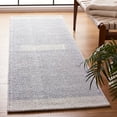 thumbnail image 2 of SAFAVIEH Natura Marina Striped Wool Runner Rug, Light Blue/Ivory, 2'3" x 8', 2 of 8