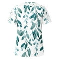 thumbnail image 4 of Summer Saving Clearance 2024! POTETI Womens Plus Tee Shirts Sky Blue Printing Crew Neck Lace Short Sleeve Pullover Slimming Blouse T-shirt Tops, 4 of 5