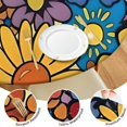 thumbnail image 4 of Pioneer Flower Floral Print Pattern Round Fitted Tablecloth with Elastic Edge,Dining Table Cover Waterproof,Outdoor Round Tablecloth for Camping,Dining,Indoor and Outdoor, 4 of 7