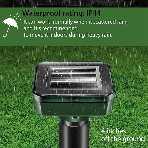 Repelente de ratones solar ultrasónico Sonic Yard LED Control de plagas (2 piezas cuadradas)