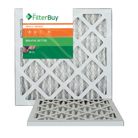 AFB Bronze MERV 6 14x18x1 Pleated AC Furnace Air Filter. Pack of 2 Filters. 100% produced in the