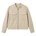 thumbnail image 5 of Enjoytime Cropped Jackets for Women Fall Fashion Long Sleeve Zip Up Jacket Plus Size Trendy Vintage Work Casual Outerwear, 5 of 6