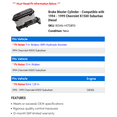 thumbnail image 2 of Brake Master Cylinder - Compatible with 1994 - 1999 Chevy K1500 Suburban Diesel 1995 1996 1997 1998, 2 of 2