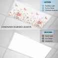 thumbnail image 3 of 3 Pack Pink Flower Fluorescent Light Covers for Ceiling Lights Butterfly Wildflower Leaf Pastoral Style Magnetic Ceiling Light Covers Overhead Light Filters for Office Classroom Home, 3 of 9