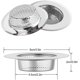 thumbnail image 5 of Filtro de fregadero de acero inoxidable, 2 uds., 9cm de diámetro, malla, suministros de cocina, herramientas de embudo de escoria de Metal, drenaje de alcantarillado impermeable ER, 5 of 5