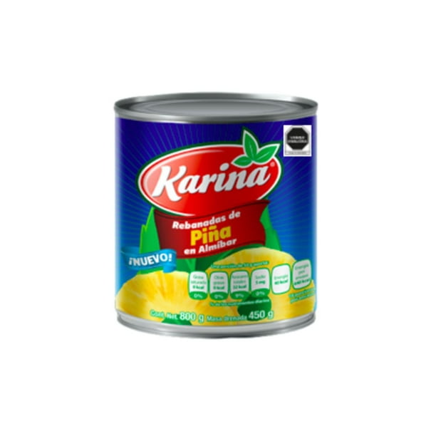 Pack de 24 Piña en Almíbar Karina Rebanada 800 gr Karina 800 gr ...