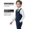 thumbnail image 6 of ZOEREA Boys Suit Formal Dress Clothes Big Boy Wedding Outfit Vest+Pants+Dress Shirt+Chain+Adjustable Tie 6-10Y, 6 of 7