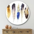 thumbnail image 2 of Designart 'Colourful Boho Art Feather Set I' Bohemian & Eclectic Circle Metal Wall Art 36x36 - Disc of 36, 2 of 5