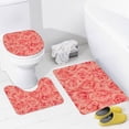 thumbnail image 2 of GZHJMY Bathroom Mat set of 3， Roses Background 3 Pieces Bath Mats Set for Bathroom, Vintage Style Non-Slip Washable Cover Floor Rug Decorations for Kitchen Bathroom Bedroom, 2 of 6