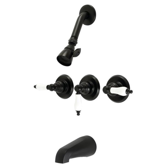 Kingston Brass KB230PL Victorian Robinet de Baignoire et Douche, Noir Mat
