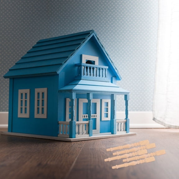 FRCOLOR Wooden Dollhouse Table Legs with Light Brown Finish for Crafting Miniature Furniture Accessories 1:12 Scale