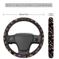 thumbnail image 3 of COEQINE Colorful Paw Bone Splatter Auto Steering Wheel Cover Universal 15 Inch Diameter Non-slip Comfortable Car Steering Wheel Protector for All Seasons, 3 of 7