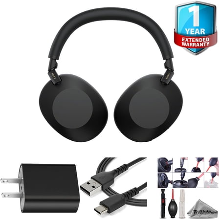 Sony WH-1000XM6 Noise-Canceling Wireless Over-Ear Headphones (Black) with 1 Year Warranty, Power Brick & More! (International Version)