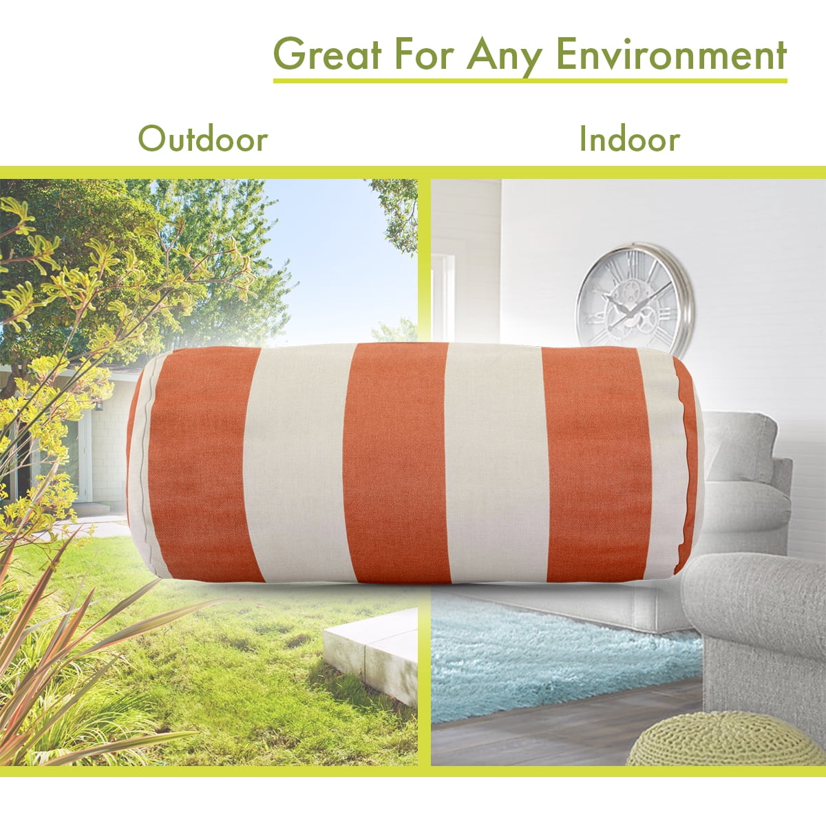 majestic home goods burnt orange vertical strip round bolster