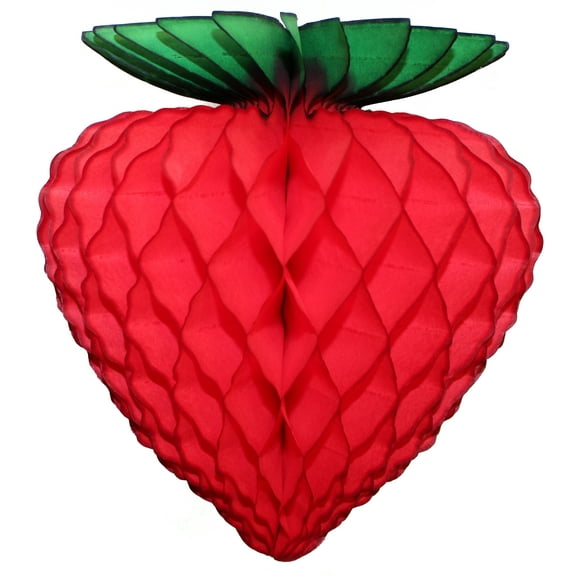 3-pack Devra Party 10 Inch Honeycomb Tissue Paper Strawberry Fruit Decoration