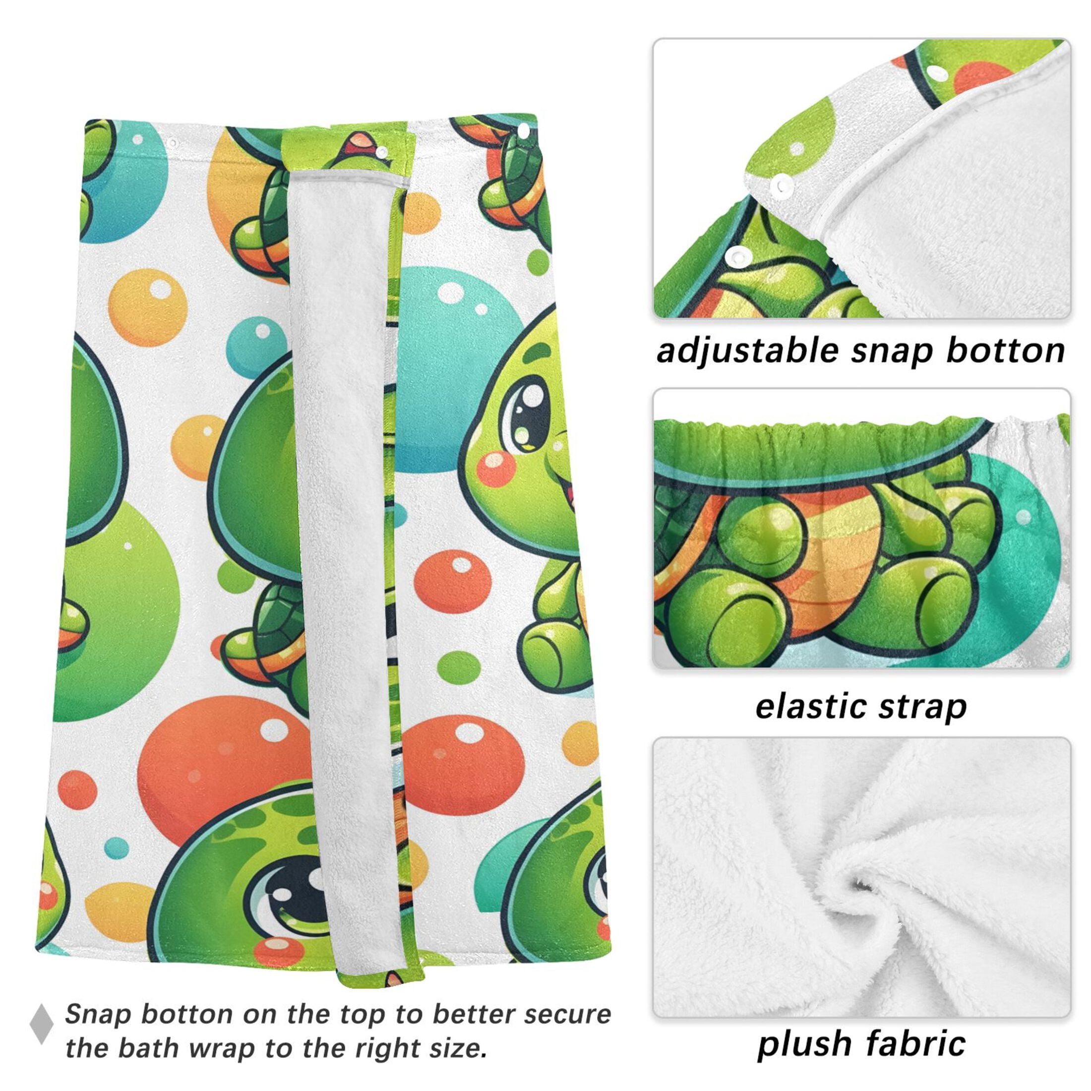 Mens Shower Wrap Adjustable Bath Wrap Towel Body Towels for Gym Shower Sauna Spa Baby Turtle and Ball 60x28