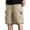 Khaki, variant on WEIee Cargo Men Shorts Work Shorts for Men Pockets Drawstring Shorts Solid Color Versatile Loose Fit Weekend Sports Workwear Pants Army Green L
