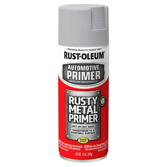 6 Pack, Light Gray, Rust-Oleum Automotive Rusty Metal Primer Spray-249331, 12 oz