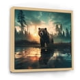 thumbnail image 2 of Designart "Lensflare and Double Exposure Transforming a Bear II" Landscapes Floater Framed Canvas Print, 2 of 7