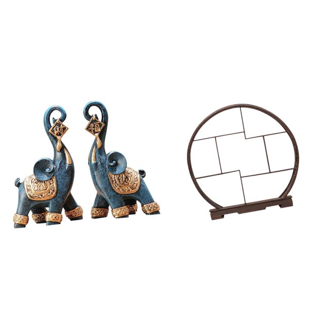 2 Estatuas Modernas De Elefante De Resina, Esculturas Artísticas, Adornos Coleccionables Para Decoración Del Hogar Y La Oficina, Regalo Ideal Para Escritorio, Estante De Exhibición Antiguo.