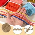 thumbnail image 3 of Cinta de flecos ondulados Uxcell de 13 yardas, cinta de 5 mm para coser, cinta de flecos ondulados para decoración de bodas y fiestas, marrón claro, 3 of 6