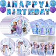 thumbnail image 1 of Frozen Birthday Party Decorations New Snow Queen Birthday Plate Paper Tableware Napinks Cup Background Balloon Supply Kit, 1 of 5