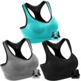 thumbnail image 1 of Paquete de 3 sujetadores deportivos para mujer, sujetador deportivo de alto impacto para entrenamiento, yoga, gimnasio, ropa deportiva Adepaton CJWUS-3132, 1 of 6