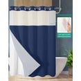 thumbnail image 2 of No Hook Shower Curtain with Snap in Liner, Navy Blue Solid Color Hotel Shower Curtains for Bathroom, Washable Shower Curtain Liner Set with Mesh Top Window, 72"x72", 2 of 6