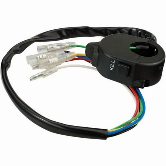 Helix Racing Interrupteur Multifonction 688-8828 Universel; Montage sur Guidon; Fonction Phare/feu Bas/feux de Route et Moteur; Noir; avec Schéma de Câblage