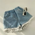 thumbnail image 4 of Toddler Girls Pants Kids Baby Solid Lace Spring Summer Jeans Shorts Denim Shorts Casual Shorts Daily Wearing Pants for Girls Size 6-7 Years, 4 of 9