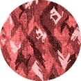 thumbnail image 1 of Ahgly Company Machine Washable Indoor Round Abstract Red Modern Area Rugs, 4' Round, 1 of 4