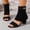 #0009-Black, variant on Women's Open Toe Sandals, Plus Size Ankle Strap Block Heel Footwear, Dressy Spring Summer Casual Walking Shoes, Versatile Metallic Buckle Design for Outdoor Leisure Gift