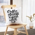 thumbnail image 5 of LALILO Throw Pillow Covers Lettering Quote With Sketches Coffee Cushion Cover 18" x 18", 1304 Pack, 5 of 6