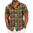 thumbnail image 2 of jowamay Skull Hawaiian Shirt for Men Palm Tree Skull Casual Button Down Tropical Shirts Summer Tops for Daily Wear, 2 of 8