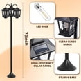 thumbnail image 6 of Hoodink 3-Head Solar Lamp Post Light, 73" Solar Lights Outdoor Waterproof, 60Lm 3000K Pathway Lights for Garden, Lawn, Yard, 6 of 9