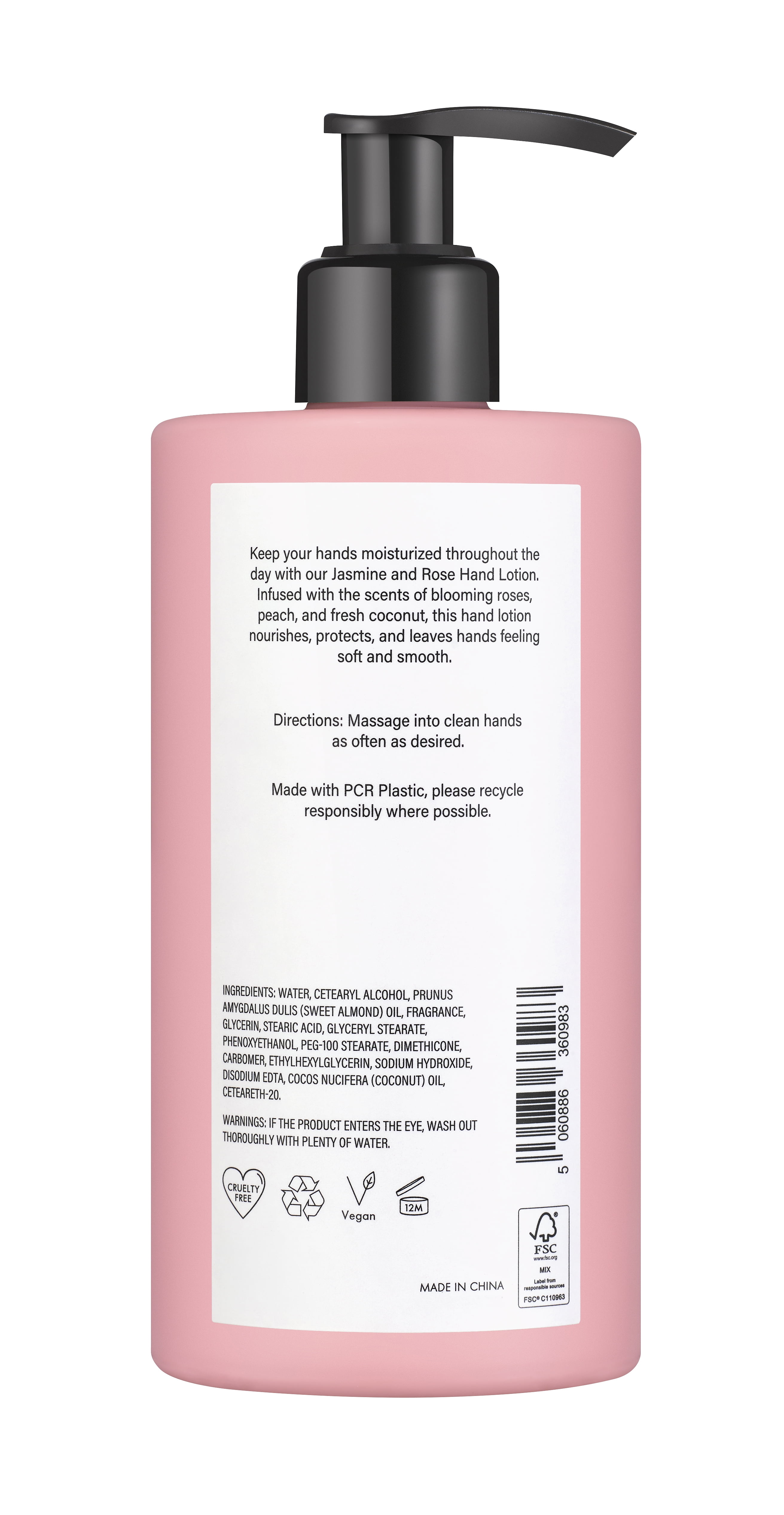 (3 pack) BEAUTYSPACE Jasmine and Rose Hand Lotion, 11.83 fl oz