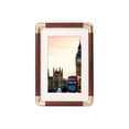 thumbnail image 2 of Photo Frame, Plastic Imitation Copper Corner Solid Wood Texture Table Frame, Waterproof High Definition Transparent Lens Desktop Wall Decoration, Red, 2 of 6