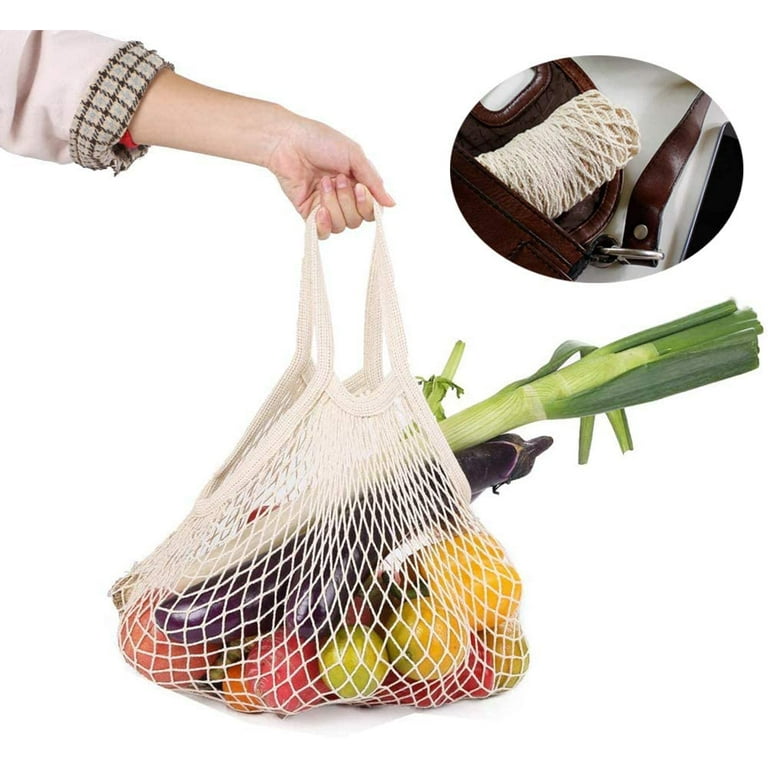 Short Handle Net Tote Bag, assorted colors