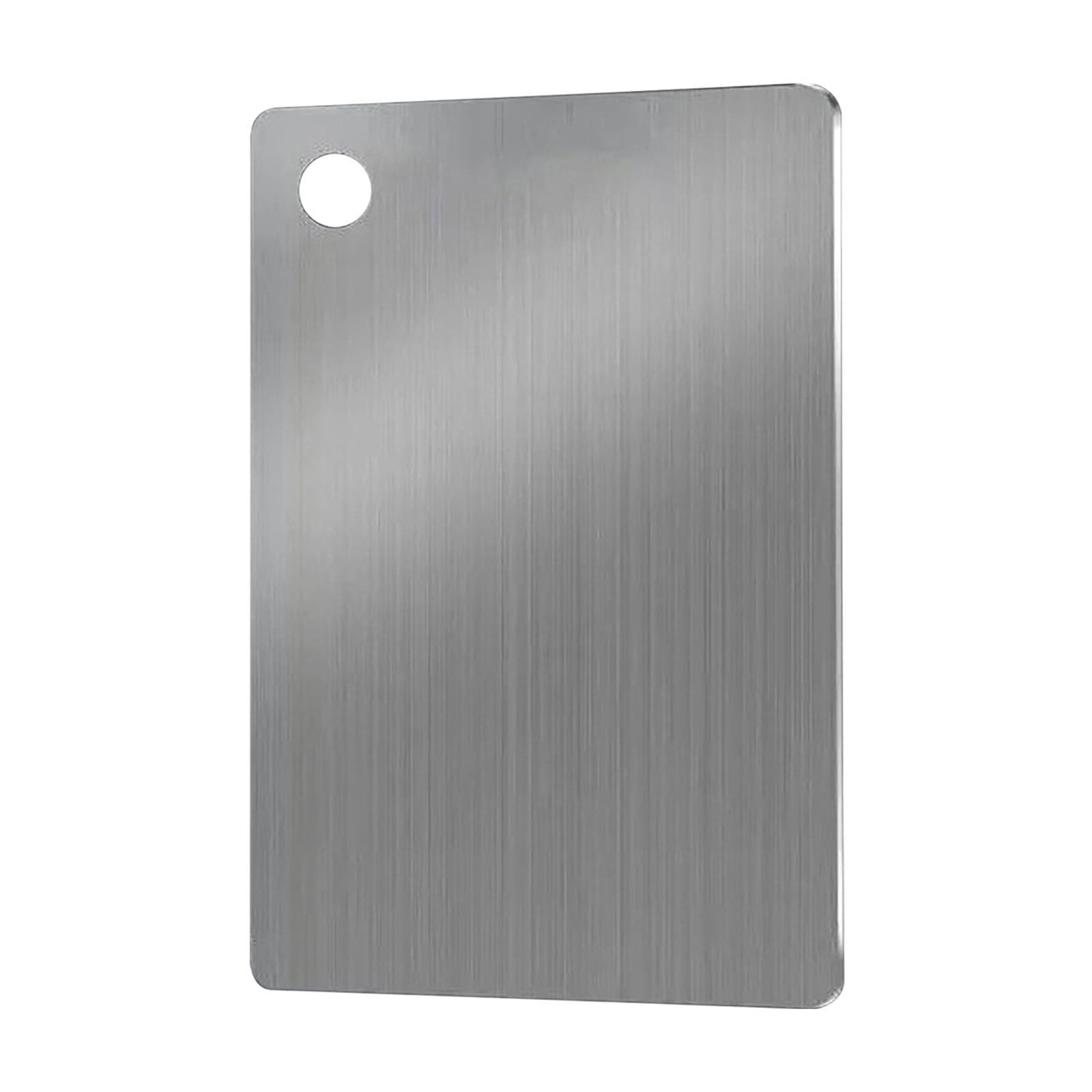 Hometravel Double Sided Stainless Steel Cutting Board, 1mm Thick Chopping Mat with Hanging Hole, Kitchen Prep Surface for Meat, Vegetables, Fruit