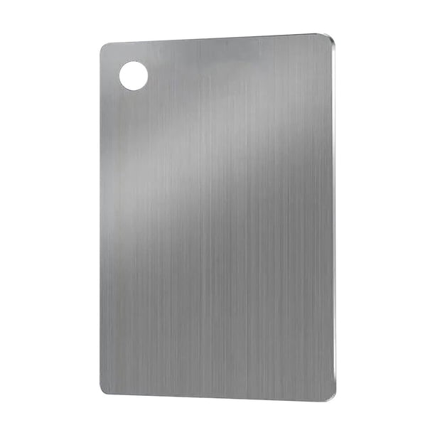 Pisexur Batería de cocina Tabla de cortar de acero inoxidable de doble cara para cocina, con orificio para colgar, ideal para carne, verduras y frutas. para la cocina del hogar