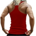thumbnail image 6 of Sakmal Tank Tops for Men Red Red Crew Neck Workout Muscle Breathable Solid Camisole Mens Sleeveless Shirts, 6 of 7