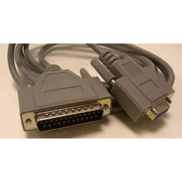 PRO SIGNAL - 9 Pin D Sub Female to 25 Pin D Sub Male Modem Lead, 2m Grey