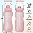 thumbnail image 3 of Half Gallon Water Bottle with Sleeve,64 OZ Motivational Water Bottle with Straw & Time Marker to Drink,Leakproof Tritan BPA Free,Men Women for Gym Workout(Pink), 3 of 8