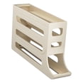 thumbnail image 4 of Porta huevos para refrigerador, 4 niveles, bandeja para huevos, gran capacidad, organizador, automático beige, 4 of 9