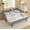 Black, variant on Eyisean Twin Size Upholstery Daybed with Trundle & USB, Adorable Wave Shaped Extendable Gingham Linen Sofa Bed, Twin to King Size Day Bed for Living Room, Bedroom, Guest Room, No Box Spring Required