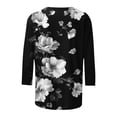 thumbnail image 5 of successthop Floral Blouses for Women Plus Size 3/4 Sleeve Shirt Lightweight Crewneck Casual Clothes Print Tops, 5 of 5