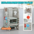 thumbnail image 5 of UNICOO® Multifunctional Kids Step Stool with Double Safety Rails, Height Adjustable, Toddler Tower for Kitchen Countertop and Bathroom with Big Drawing Board & Games (OMLT-Grey), 5 of 6