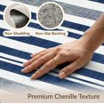 thumbnail image 6 of ODIKA Striped Nautical Navy Ticking Wide Band Alternating Lines Sriped for Queen Size Bedroom, Under Bed, Master Suite, Foldable Easy Care, 6 of 7