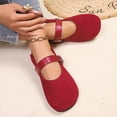 thumbnail image 5 of FRSASU Women's Mary Jane Flats with Strap,Faux Suede Flats Shoes Womens Comfortable Dressy Shoes Red, 5 of 8